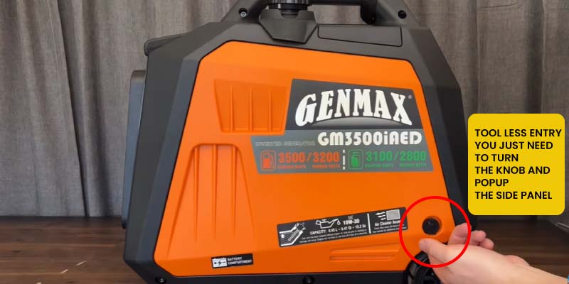 Side panel of the GENMAX GM3500iAED