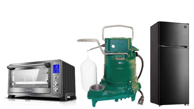 Sump pump with other appliances